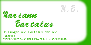 mariann bartalus business card